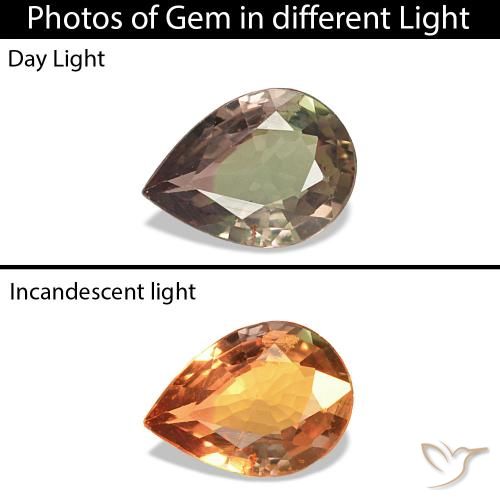 زفير متغير اللون بنى فاتح متوسط طبيعي، شكل الكمثرى، 0.22 قيراط، VVS