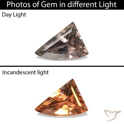 زفير متغير اللون بنى فاتح متوسط طبيعي، شكل خيالي، 0.19 قيراط، VVS