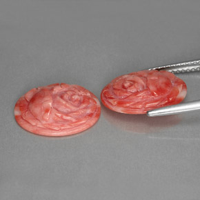 أحجار مرجان سالمون طبيعية، شكل خيالي، غير شفاف، وزنها  قيراط