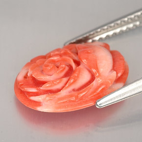 مرجان سالمون طبيعي، شكل خيالي، 2.36 قيراط، غير شفاف