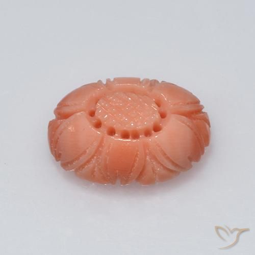 مرجان Salmon Pink   طبيعي، قطع زهرة، 3.81 قيراط، غير شفاف