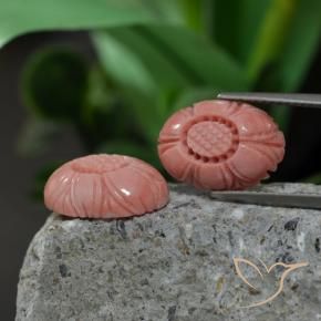 أحجار مرجان وردى متوسط طبيعية، قص وردة، غير شفاف، وزنها 9.38 قيراط