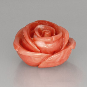 مرجان سالمون طبيعي، شكل خيالي، 21.52 قيراط، غير شفاف