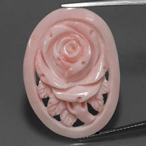 مرجان وردى الليموناضه طبيعي، شكل خيالي، 17.81 قيراط، غير شفاف