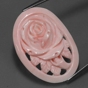 مرجان وردى الليموناضه طبيعي، شكل خيالي، 17.81 قيراط، غير شفاف