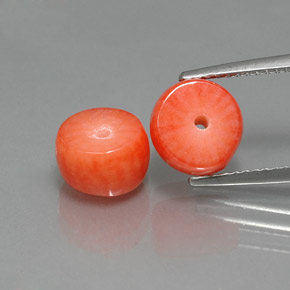 أحجار مرجان سالمون طبيعية، شكل خيالي، غير شفاف، وزنها  قيراط