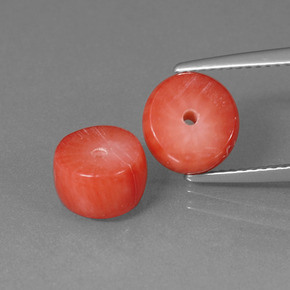 أحجار مرجان سالمون طبيعية، شكل خيالي، غير شفاف، وزنها  قيراط