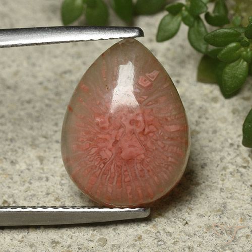 5.12ct طبيعي متعدد الألوان مرجان, شكل الكمثرى, نصف شفاف