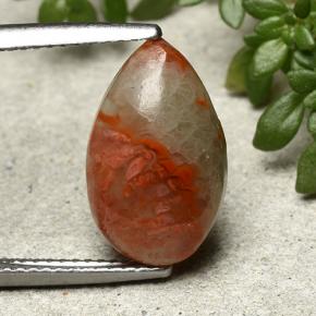 مرجان متعدد الألوان طبيعي، شكل الكمثرى، 4.83 قيراط، نصف شفاف