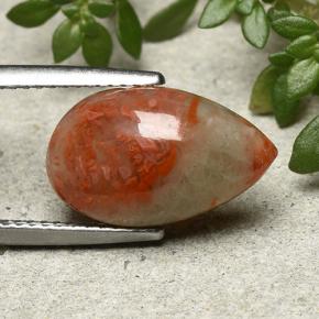 مرجان متعدد الألوان طبيعي، شكل الكمثرى، 4.83 قيراط، نصف شفاف