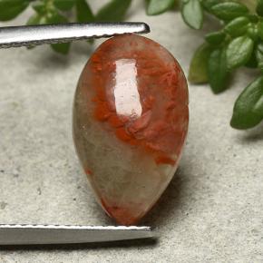 مرجان متعدد الألوان طبيعي، شكل الكمثرى، 4.83 قيراط، نصف شفاف