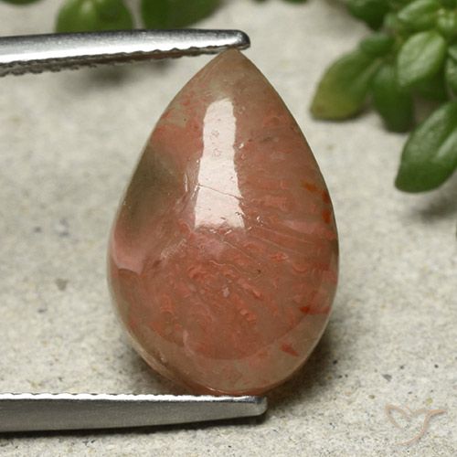 6.28ct طبيعي متعدد الألوان مرجان, شكل الكمثرى, نصف شفاف