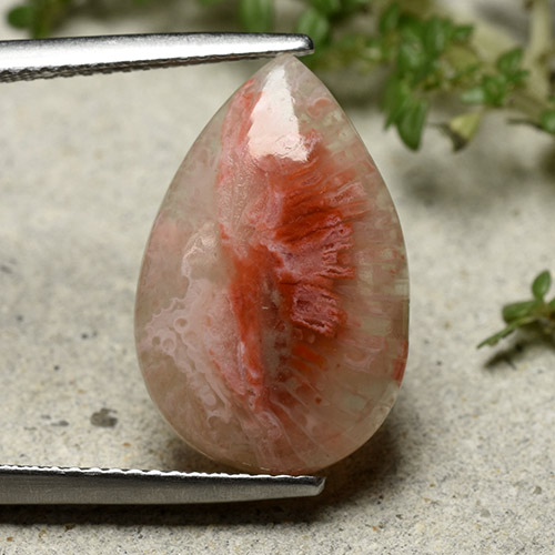 مرجان متعدد الألوان طبيعي، شكل الكمثرى، 5.62 قيراط، نصف شفاف