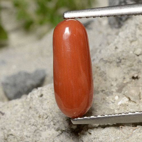 1.91ct طبيعي أحمر متوسط مرجان, بيضوي, غير شفاف