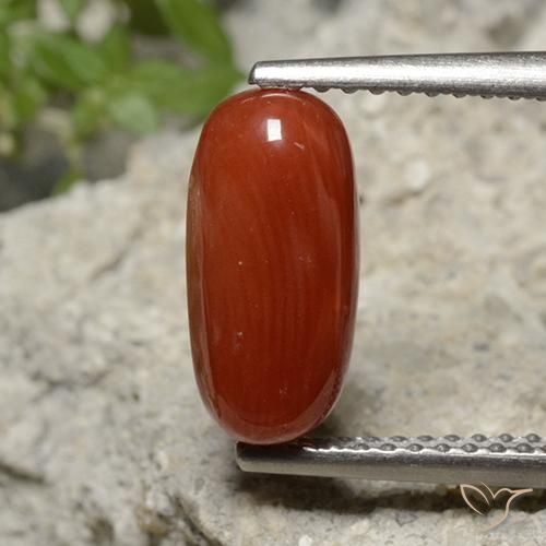 1.95ct طبيعي درجة لون الأحمر النارى مرجان, بيضوي, غير شفاف