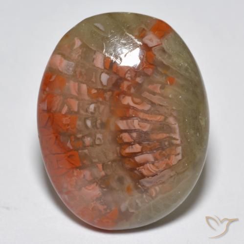 10.87ct طبيعي متعدد الألوان مرجان, بيضوي, نصف شفاف