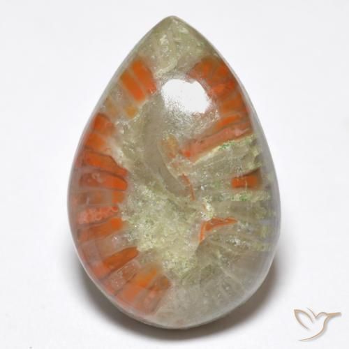 6.76ct طبيعي متعدد الألوان مرجان, شكل الكمثرى, غير شفاف