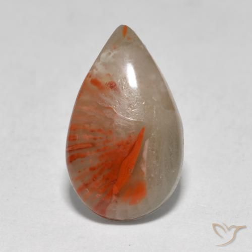 4.61ct طبيعي متعدد الألوان مرجان, شكل الكمثرى, نصف شفاف