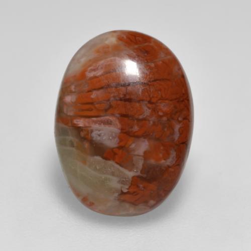 مرجان متعدد الألوان طبيعي، قصة بيضاوى، 4.12 قيراط، نصف شفاف