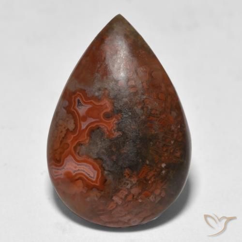 9.18ct طبيعي متعدد الألوان مرجان, شكل الكمثرى, نصف شفاف