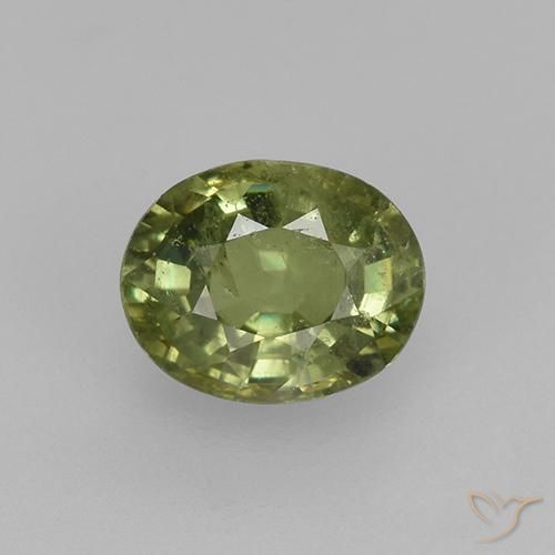 0.49ct طبيعي اخضر فاتح عقيق الديمانتويد, بيضوي, VS-SI