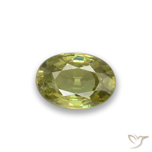 0.53ct طبيعي أخضر ترابى فاتح عقيق الديمانتويد, بيضوي, قليلا جدا