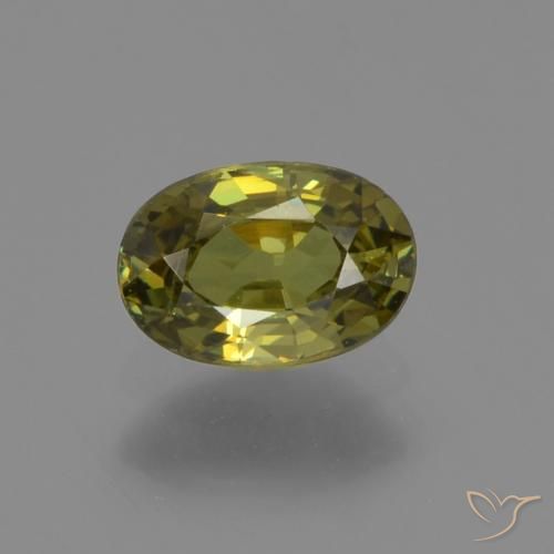 0.61ct طبيعي أخضر متوسط عقيق الديمانتويد, بيضوي, قليلا جدا