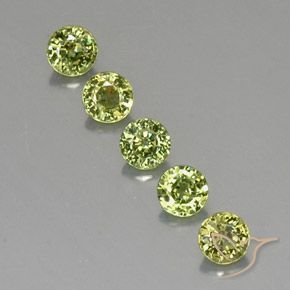 1.44ctw طبيعي Yellow Green  عقيق الديمانتويد, دائري, VVS-VS