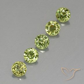 أحجار عقيق الديمانتويد Yellow Green  طبيعية، دائري، VVS-VS، وزنها 1.44 قيراط