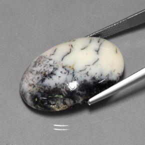 عقيق شجيري متعدد الألوان طبيعي، قصة بيضاوى، 30.24 قيراط، غير شفاف