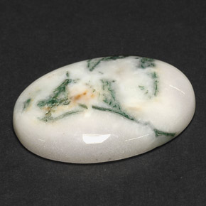 عقيق شجيري متعدد الألوان طبيعي، قصة بيضاوى، 17.43 قيراط، غير شفاف