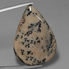 عقيق شجيري متعدد الألوان طبيعي، شكل الكمثرى، 28.31 قيراط، غير شفاف