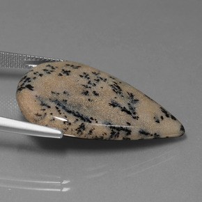 عقيق شجيري متعدد الألوان طبيعي، شكل الكمثرى، 28.31 قيراط، غير شفاف