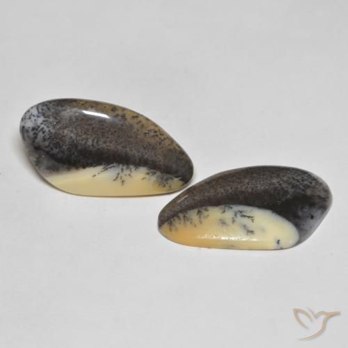 أحجار عقيق شجيري Brown-Black طبيعية، فانسى، غير شفاف، وزنها 38.04 قيراط