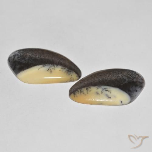 أحجار عقيق شجيري Brown-Black طبيعية، فانسى، غير شفاف، وزنها 38.04 قيراط