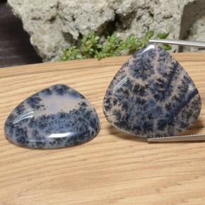 أحجار عقيق شجيري متعدد الألوان طبيعية، شكل الكمثرى، نصف شفاف، وزنها 46.33 قيراط