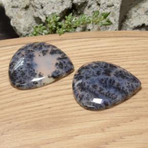 أحجار عقيق شجيري متعدد الألوان طبيعية، شكل الكمثرى، نصف شفاف، وزنها 46.33 قيراط