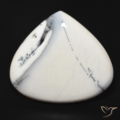 69.43ct طبيعي أبيض مع أسود عقيق شجيري, شكل الكمثرى, غير شفاف