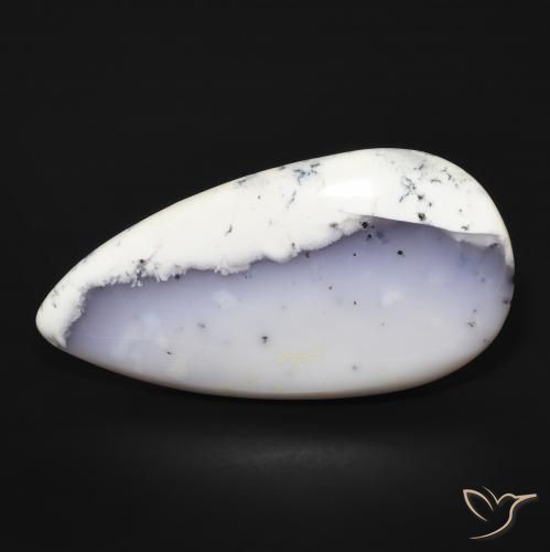 43.66ct طبيعي أبيض مع أسود عقيق شجيري, شكل الكمثرى, غير شفاف
