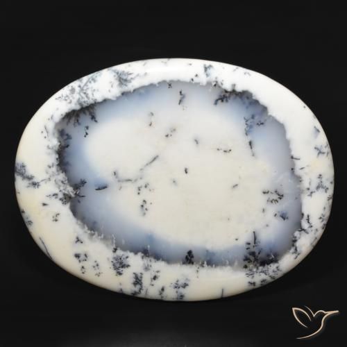215.80ct طبيعي أبيض مع أسود عقيق شجيري, بيضوي, غير شفاف