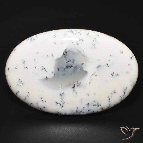 88.08ct طبيعي أبيض مع أسود عقيق شجيري, بيضوي, غير شفاف