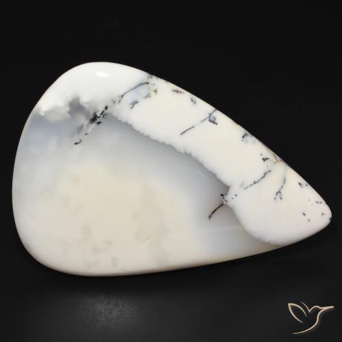 113.87ct طبيعي أبيض مع أسود عقيق شجيري, شكل الكمثرى, غير شفاف