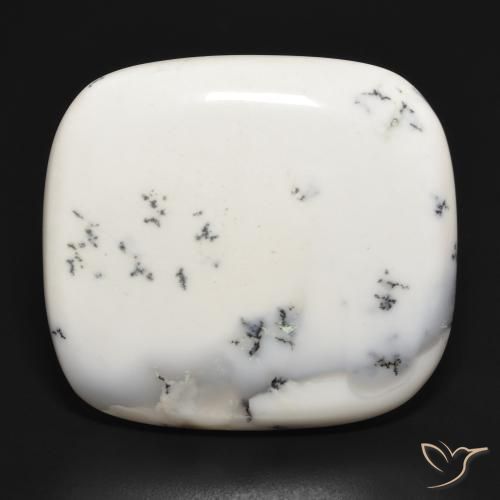 43.27ct طبيعي أبيض مع أسود عقيق شجيري, وسادة, غير شفاف