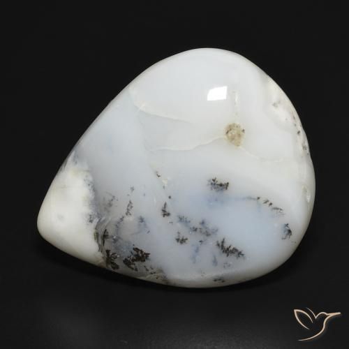 20.76ct طبيعي أبيض مع أسود عقيق شجيري, شكل الكمثرى, غير شفاف