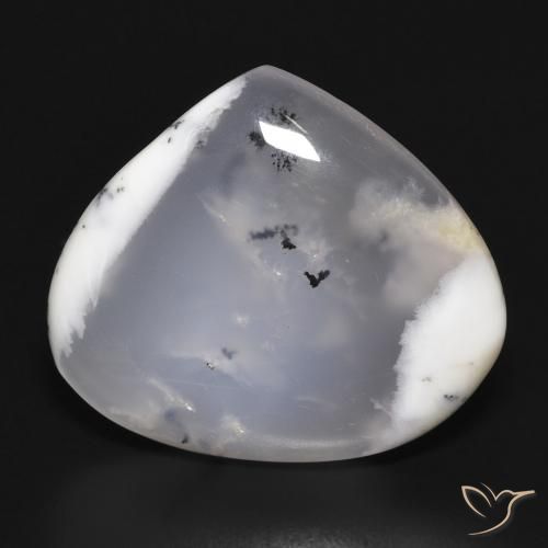 17.98ct طبيعي أبيض مع أسود عقيق شجيري, شكل الكمثرى, نصف شفاف