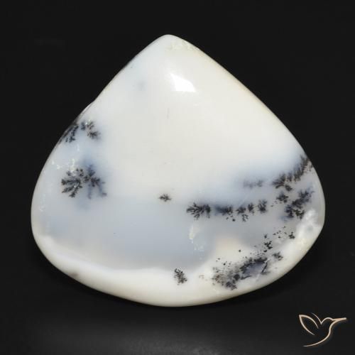 18.86ct طبيعي أبيض مع أسود عقيق شجيري, شكل الكمثرى, غير شفاف