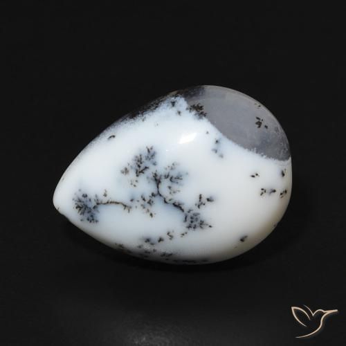 4.57ct طبيعي أبيض متعدد الألوان عقيق شجيري, شكل الكمثرى, غير شفاف