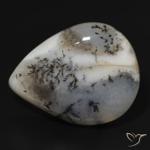 11.49ct طبيعي أبيض متعدد الألوان عقيق شجيري, شكل الكمثرى, غير شفاف