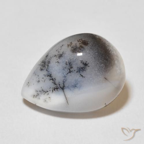 8.31ct طبيعي أبيض متعدد الألوان عقيق شجيري, شكل الكمثرى, غير شفاف