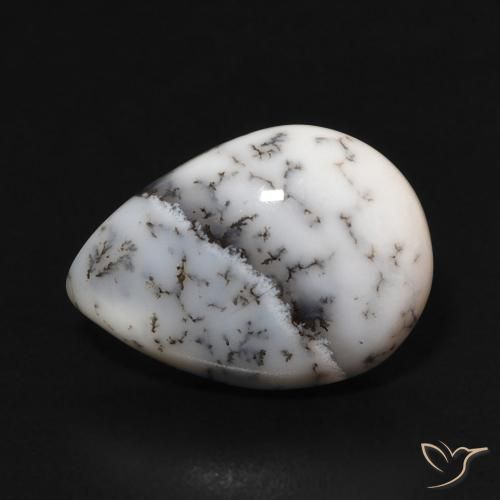 4.00ct طبيعي أبيض متعدد الألوان عقيق شجيري, شكل الكمثرى, غير شفاف
